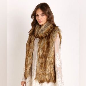 BB Dakota Colton Faux Red Fox Fur Vest